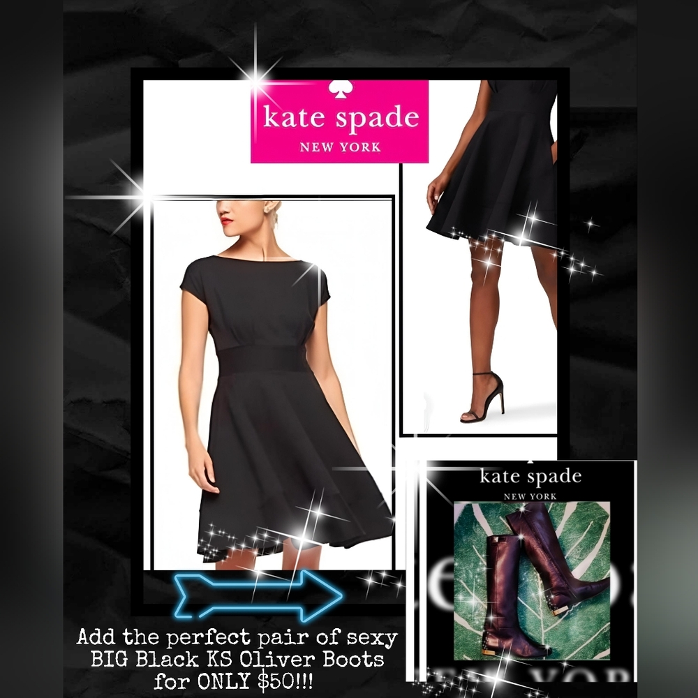 ✨️ Kate Spade Broome St. Fiorella Ponte Dress Black (Size L) ✨️